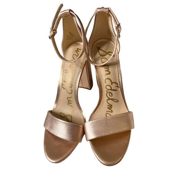 Sam Edelman pink rose high block heel adjustable strap size 9 - Picture 2 of 5